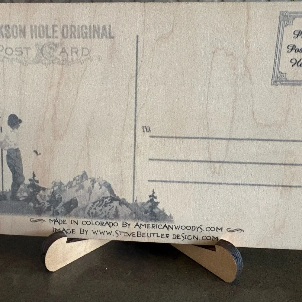 Lot Of Three Jackson Hole Wyoming Ski Resort Wooden Mailable Postcards Unique